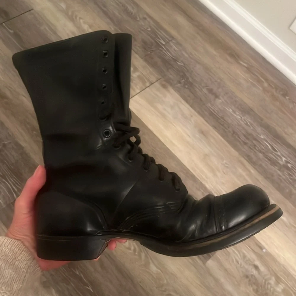 Corcoran vintage red tag USA Black Leather Military Jump combat Boots Size 8.5 D